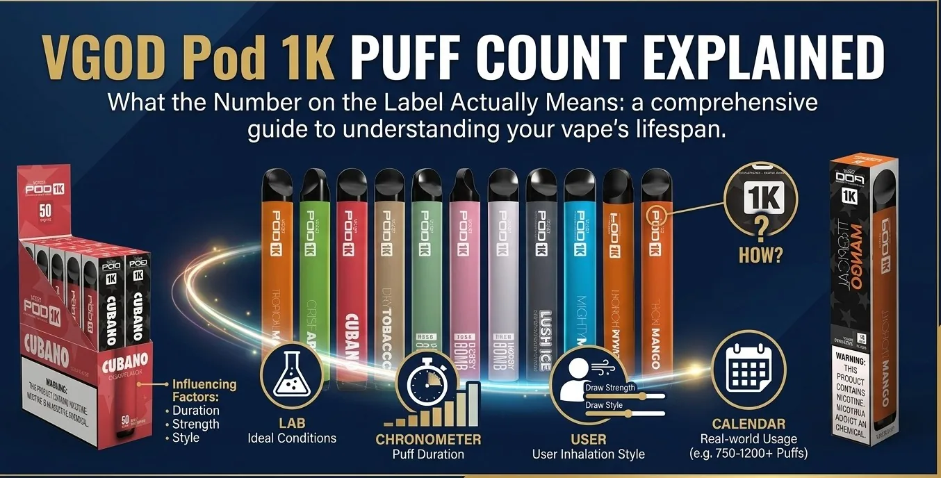 VGOD Pod 1K Puff Count Explained based on UAE listings